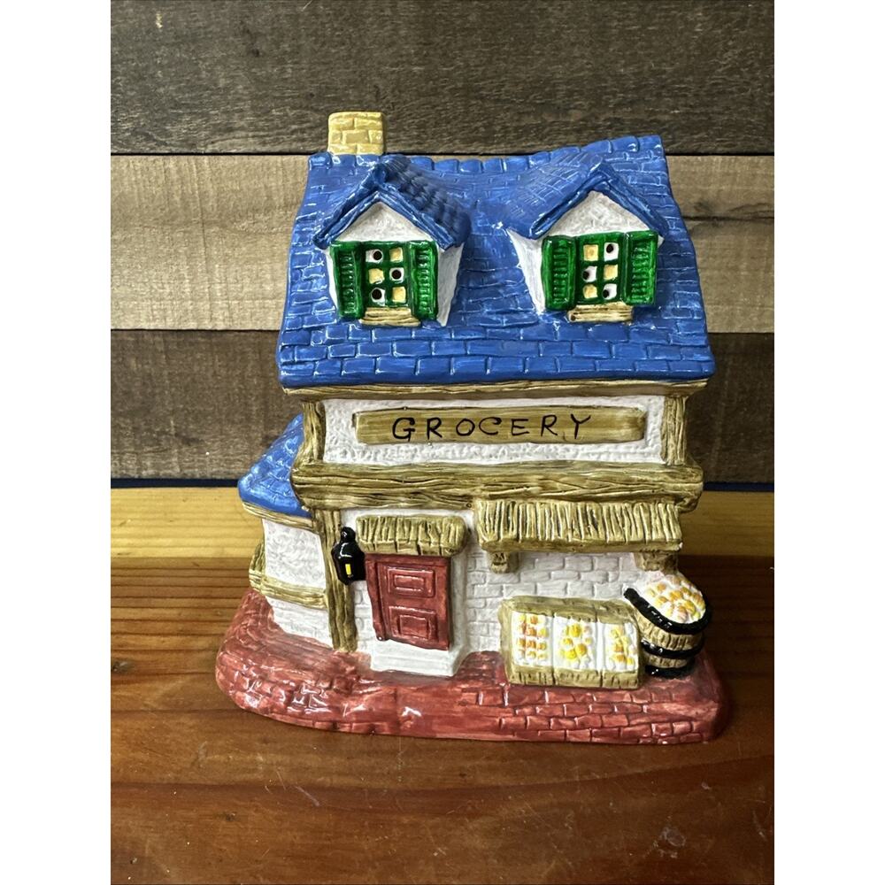 Vintage Christmas Village Yuletide Grocery Store Market